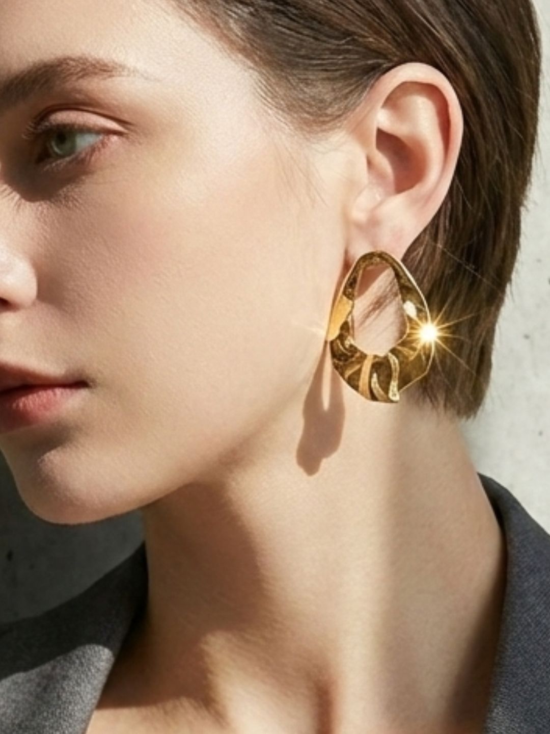 Niska Statement Earrings Set of Two 18k Gold Plated Anti Tarnish