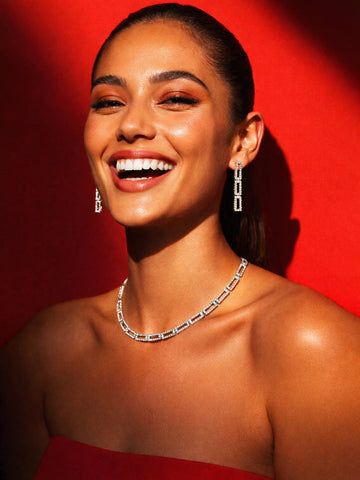 Silver Plated Crystal Jewellery Set