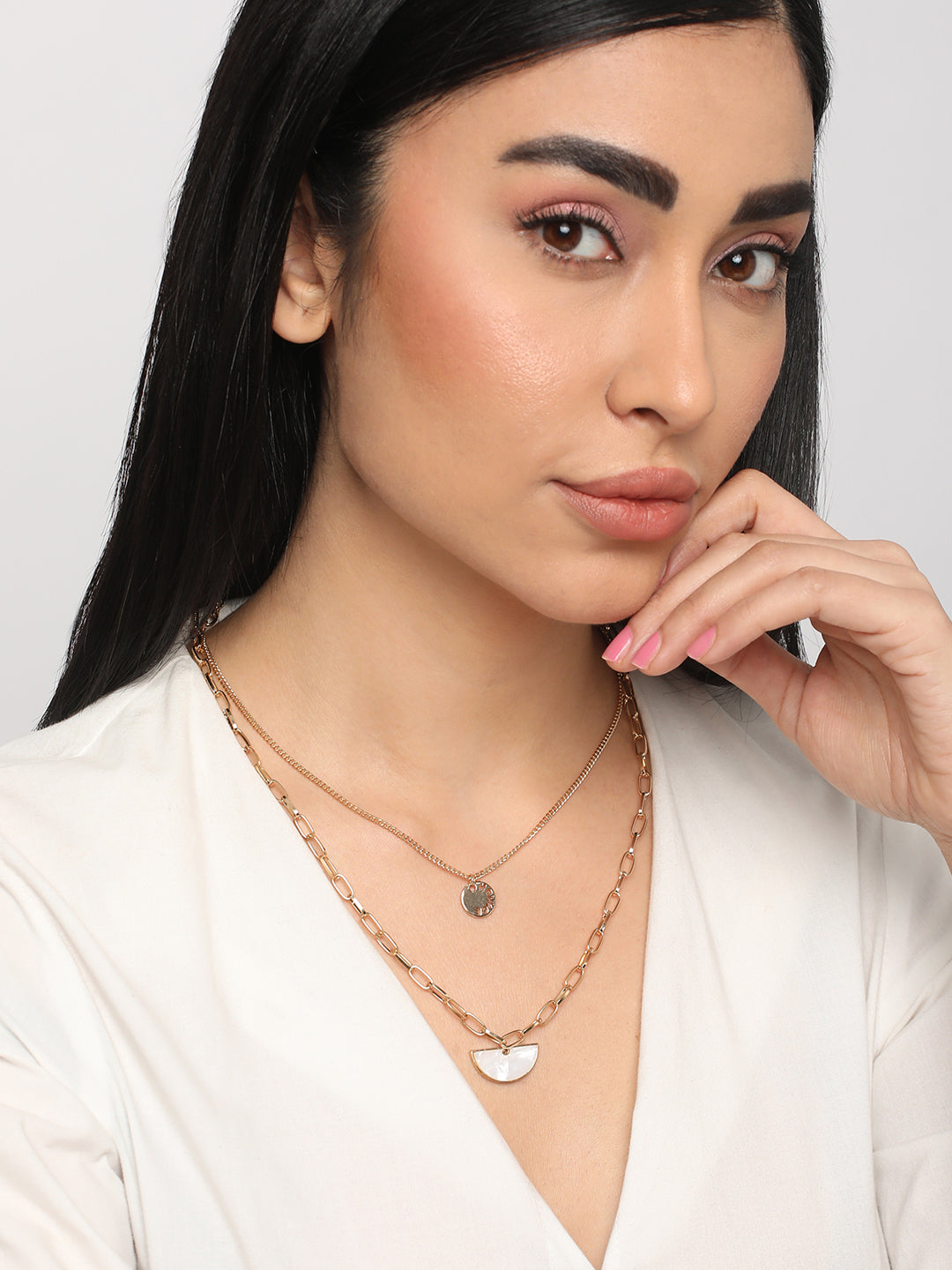 Lucky Charm Rose Gold Layered Necklace