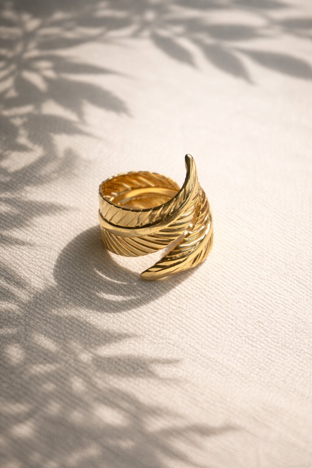 Golden Leaf Wrap AntiTarnish Ring