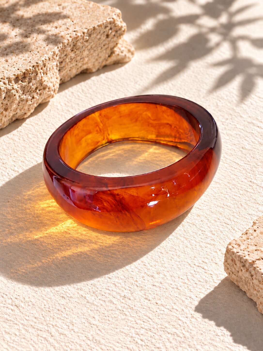 Amber Resin Statement Bangle