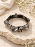 Niska oxidized silver-tone scalloped bangle replica view 2