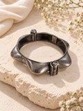 Niska oxidized silver-tone scalloped bangle replica view 3