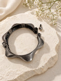 Niska oxidized silver-tone scalloped bangle replica view 4