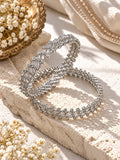 AD stone dural colour stone silver plated bangle