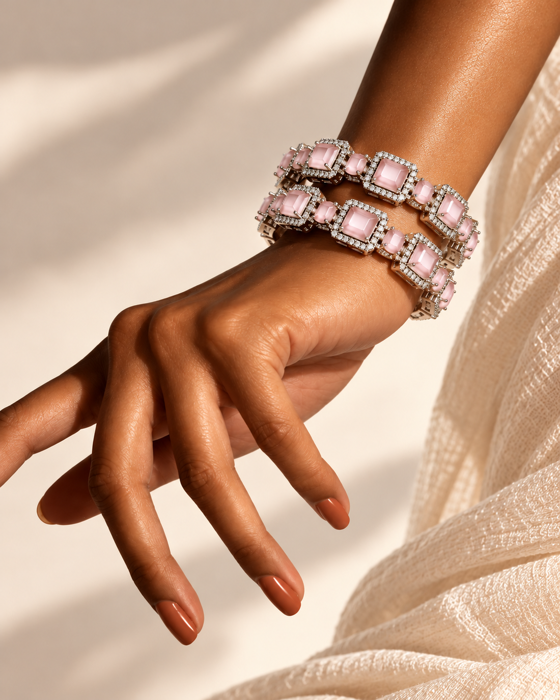 BA26N20028 model wearing both bangles