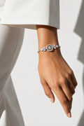 BR26N20032 silver plated bracelet worn by model
