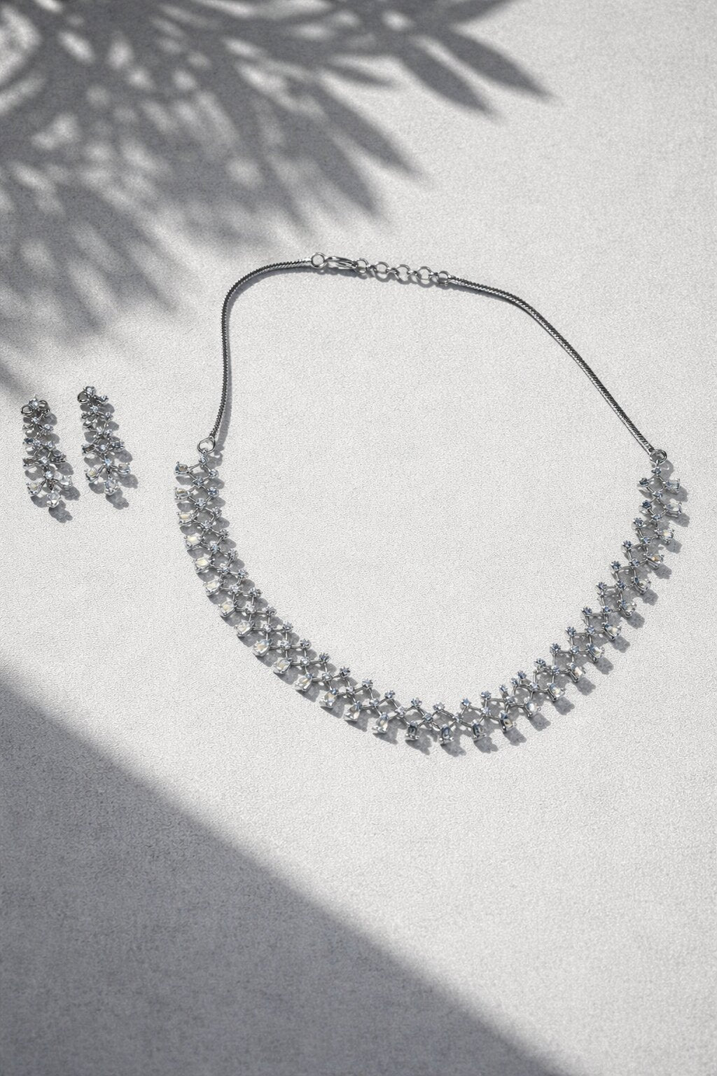AD Stone Studded Jewellery Set Crystal (Copy)