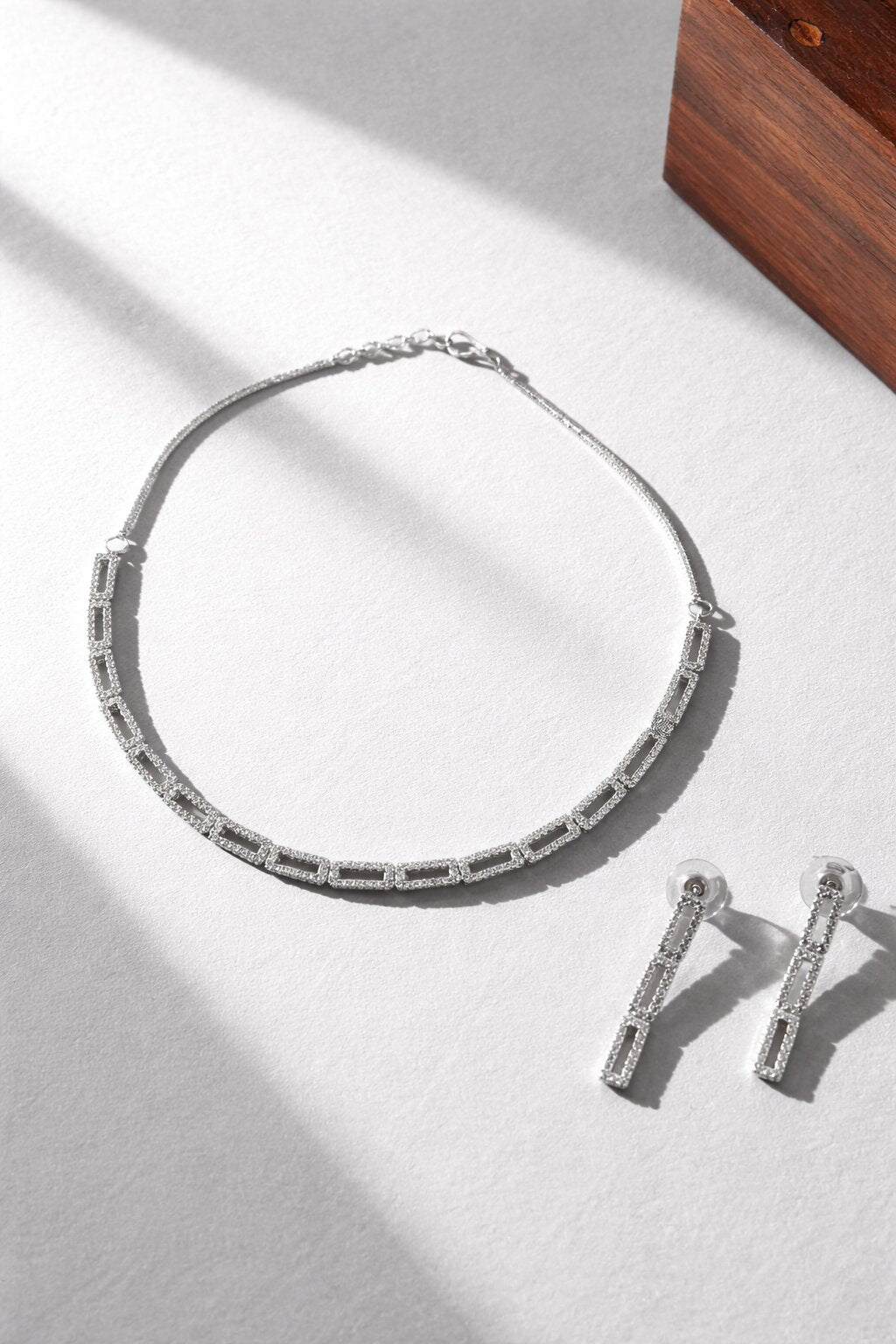 Silver Plated Crystal Jewellery Set