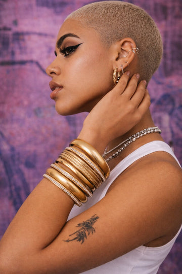 Ethnic Style Rhombus Twist Anti Tarnish Women's 11 pcs Bangle Set