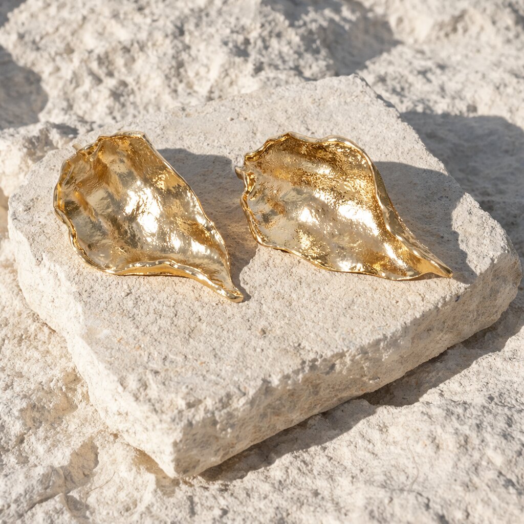 Niska Vintage Style Exaggerated Classic Style Leaf Plating Anti Tarnish Ear Studs