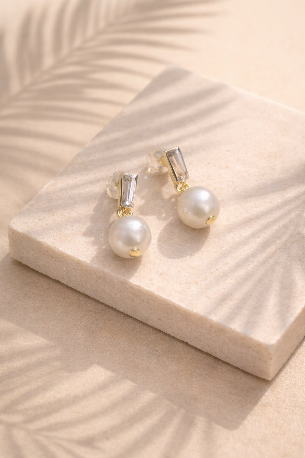 Artificial Pearl Eardrops Stud Earrings