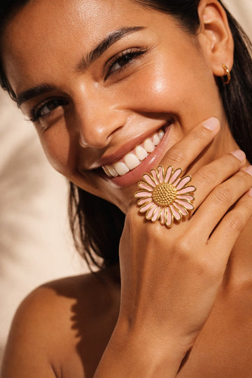Niska Daisy Pink Open Ring