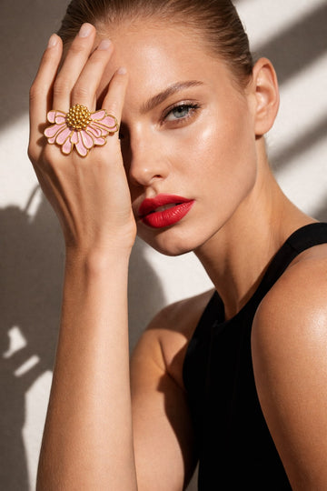 Niska Daisy Pink Open Ring
