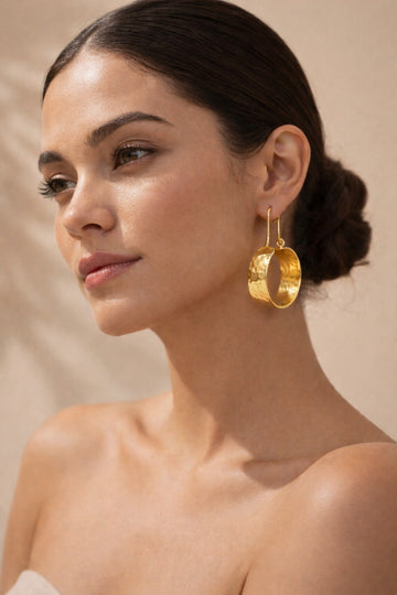 Niska Contemporary Brass-Plated Drop Earrings