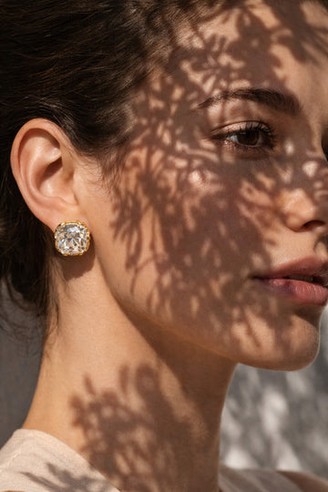 Niska Alloy Artificial Gemstones Ear Studs