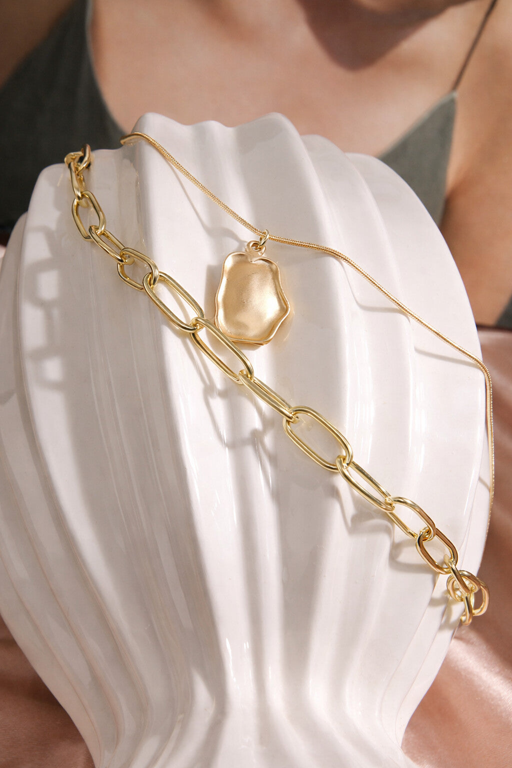 Niska 18K Modern Link & Rope Style Necklace