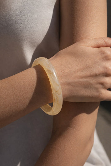 Niska Ivory Marble Resin Bangle