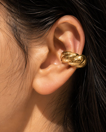 Gold Plated Sleek Polished Openable Ear Cuff Earrings