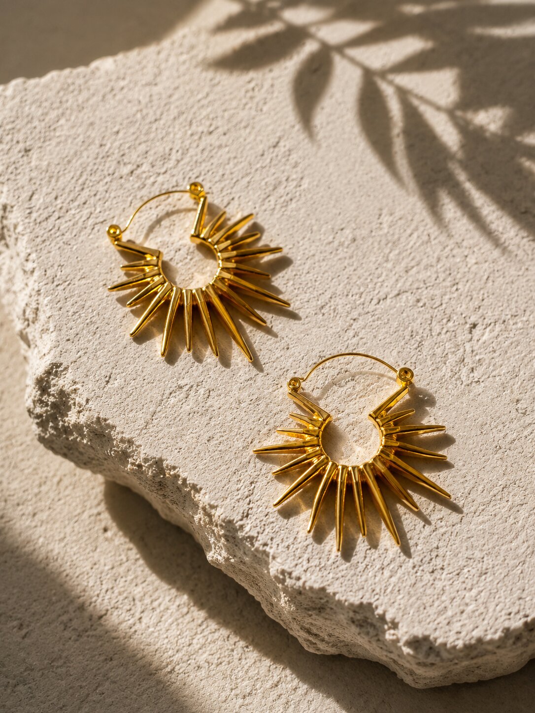 Niska Sunburst Statement Hoop Earrings for Women