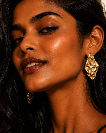 Niska 18K Gold Plated Stainless Steel Statement Earrings for Women