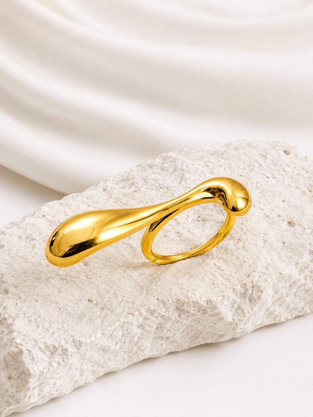 Niska 18K Gold Plated Adjustable Open Ring Set for Women
