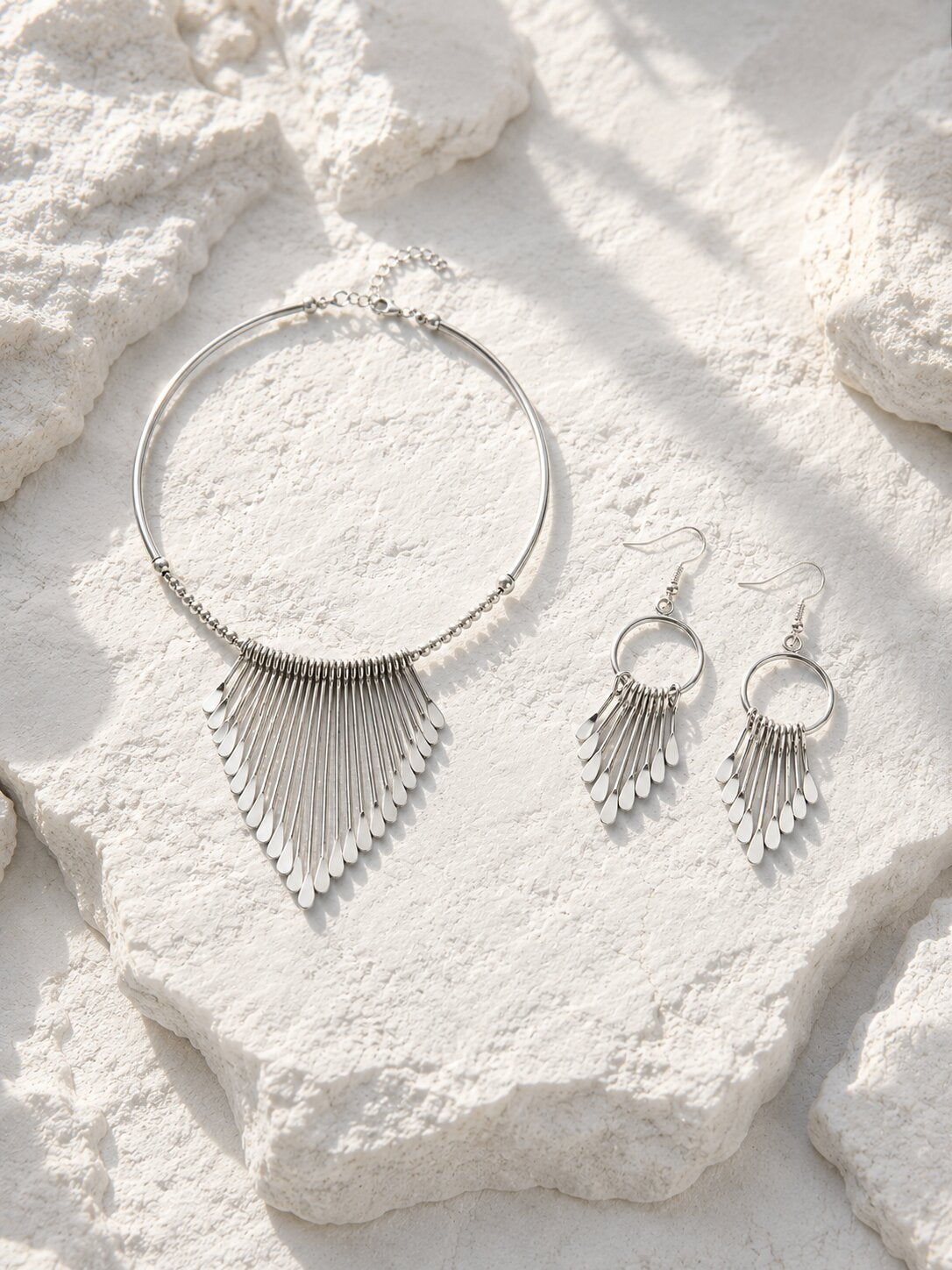 Niska Silver Cascade Hasli Set
