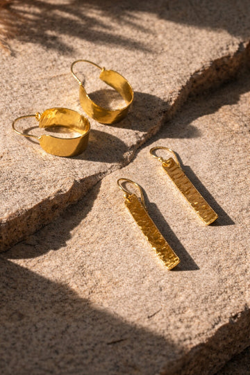 Contemporary Anti Tarnish Plated Drop Earrings – Set of 2