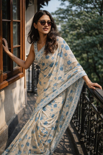 Niska Printed Georgette Saree