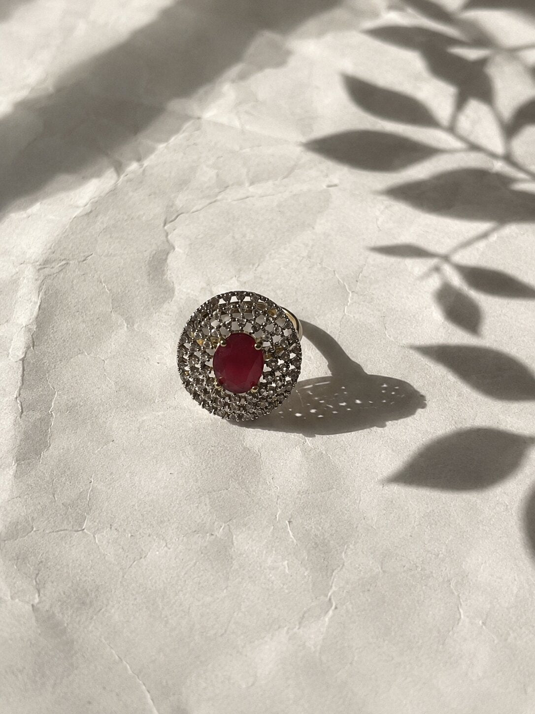 Niska Ruby Halo Statement Ring