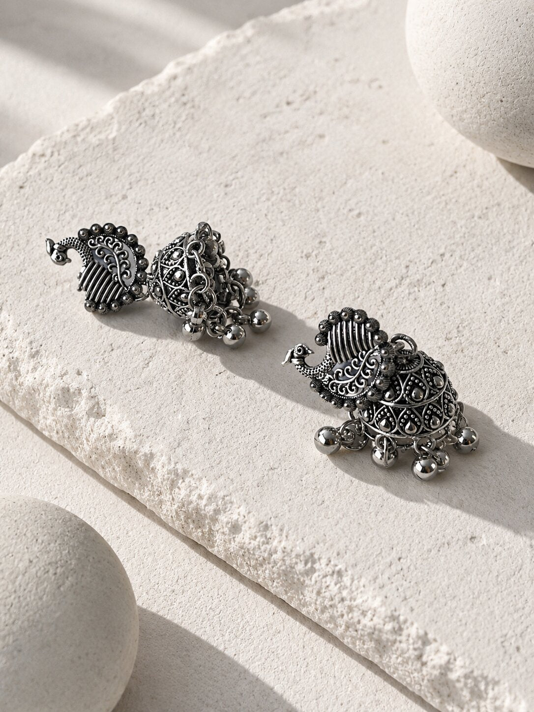 Niska Peacock Noir Jhumka