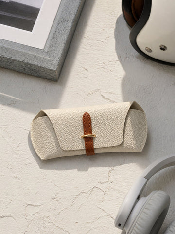 Niska White Leather Sunglass Cover