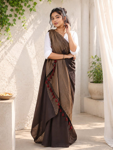 Niska Mocha Mist Cotton Saree