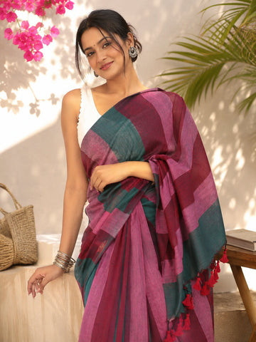 Niska Mulberry Mist Handloom Cotton Saree