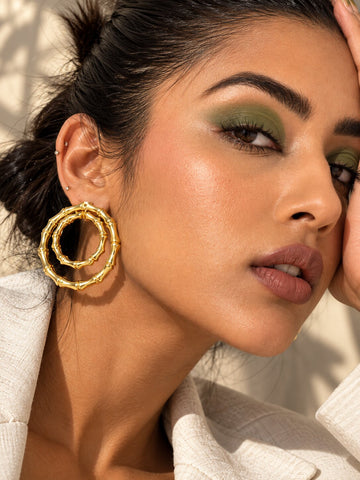 Twisted Gold Statement Hoops