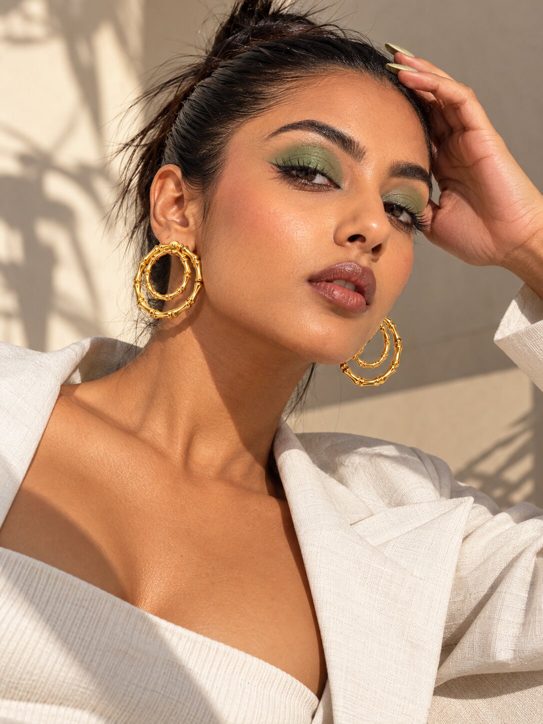 Twisted Gold Statement Hoops