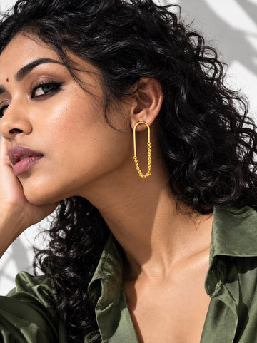 Minimalist Gold Chain Drop Earrings