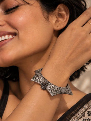 Niska Silver Replica Statement Bangle