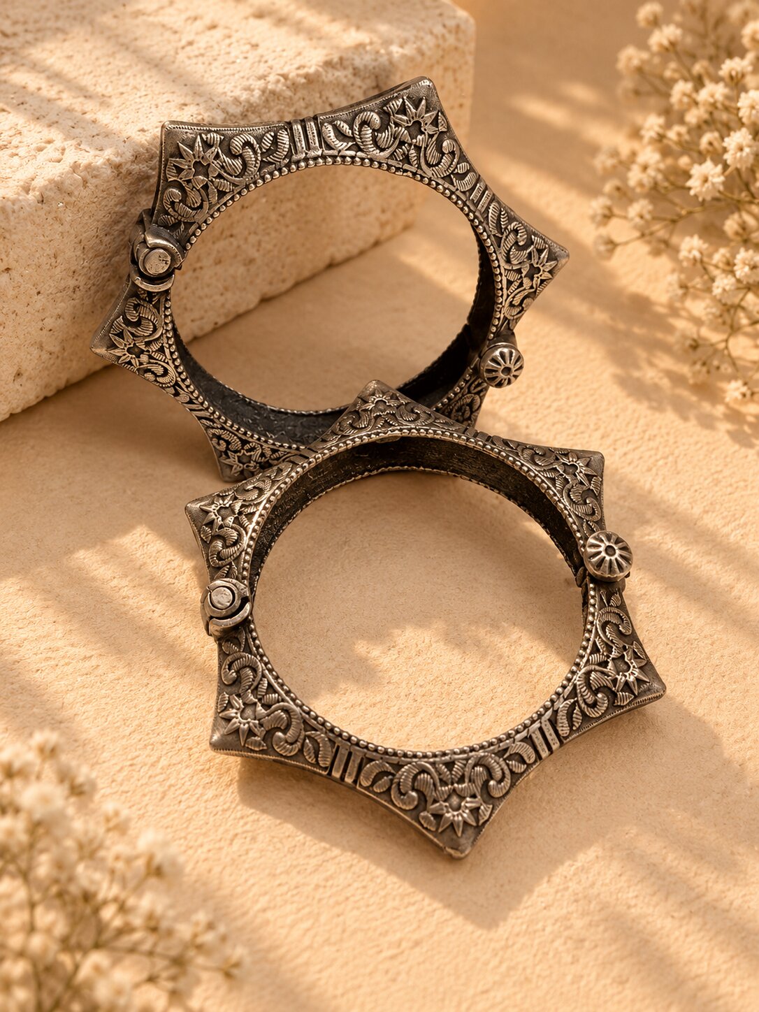 Niska Silver Replica Statement Bangles