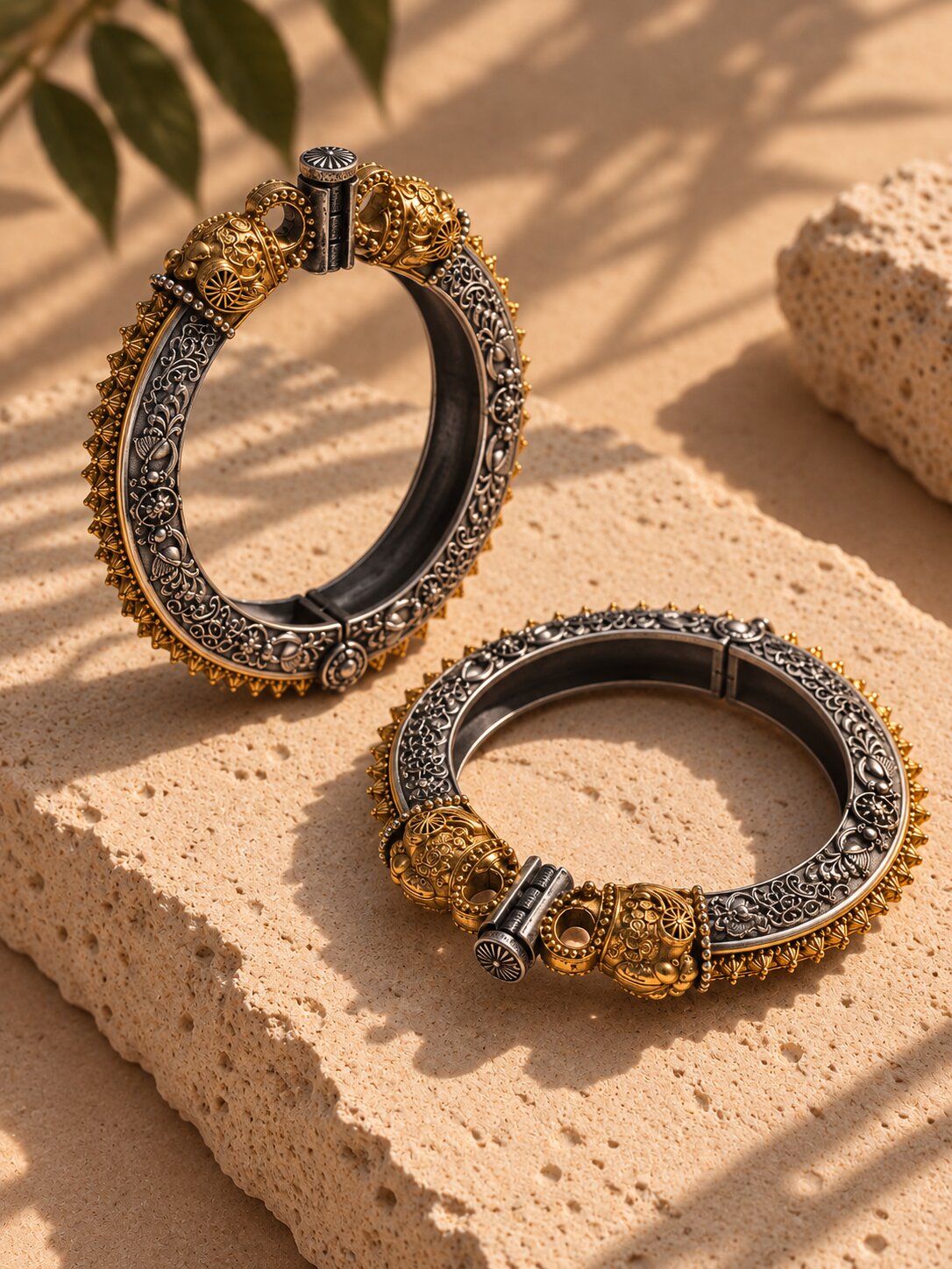 Dual-Tone Statement Bangles