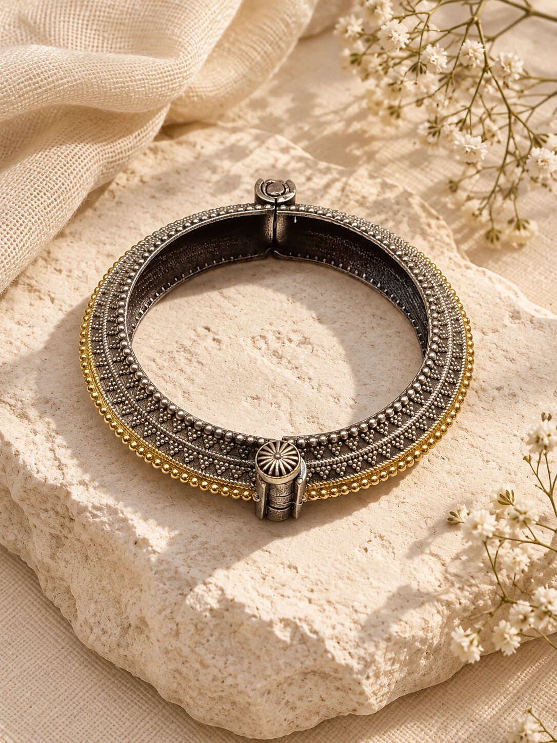 Dual-Tone Statement Bangle