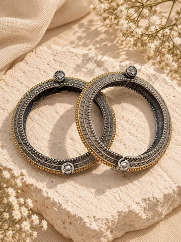 Dual-Tone Statement Bangles