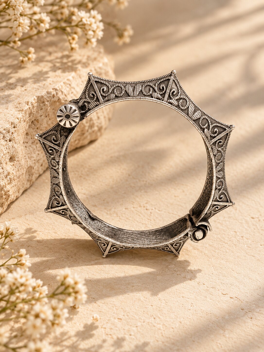 Antique Silver Statement Bangle