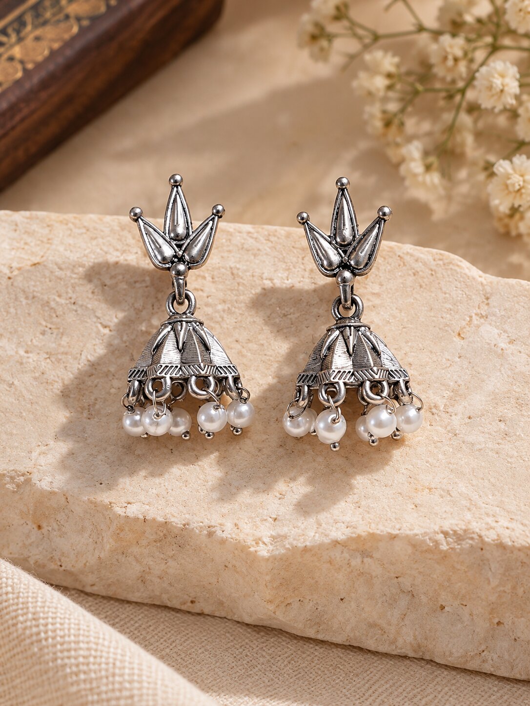 Aarvi Lotus Jhumka Earrings