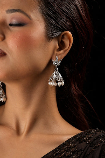Aarvi Lotus Jhumka Earrings