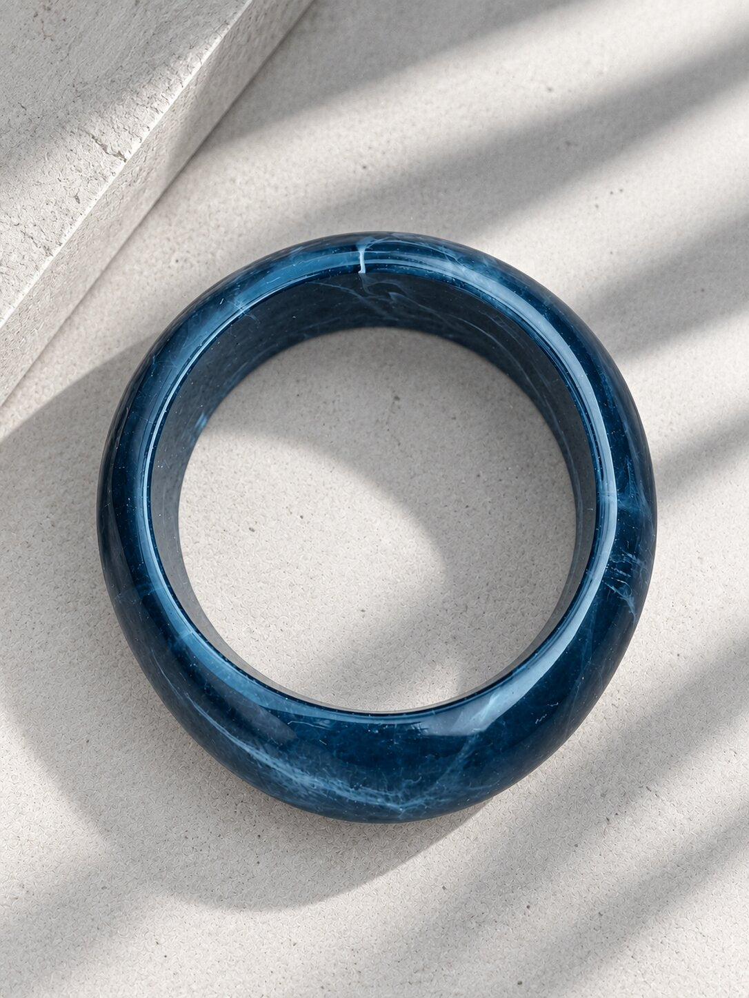 Midnight Blue Marbled Resin Bangle