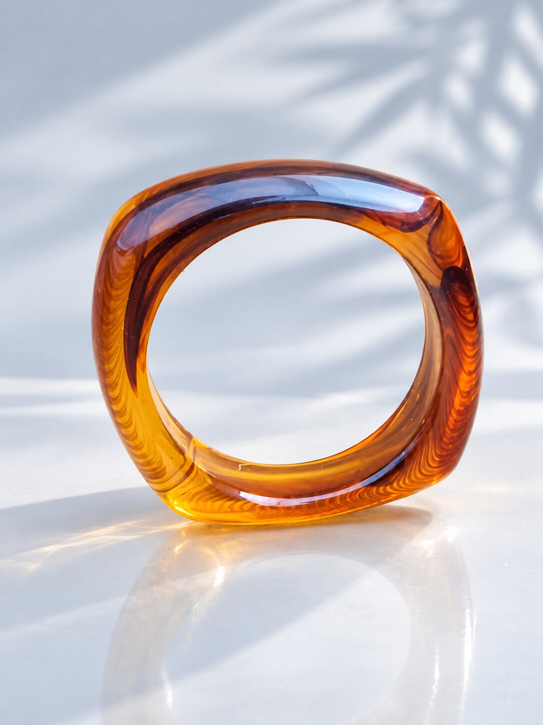 Amber Resin Statement Bangle