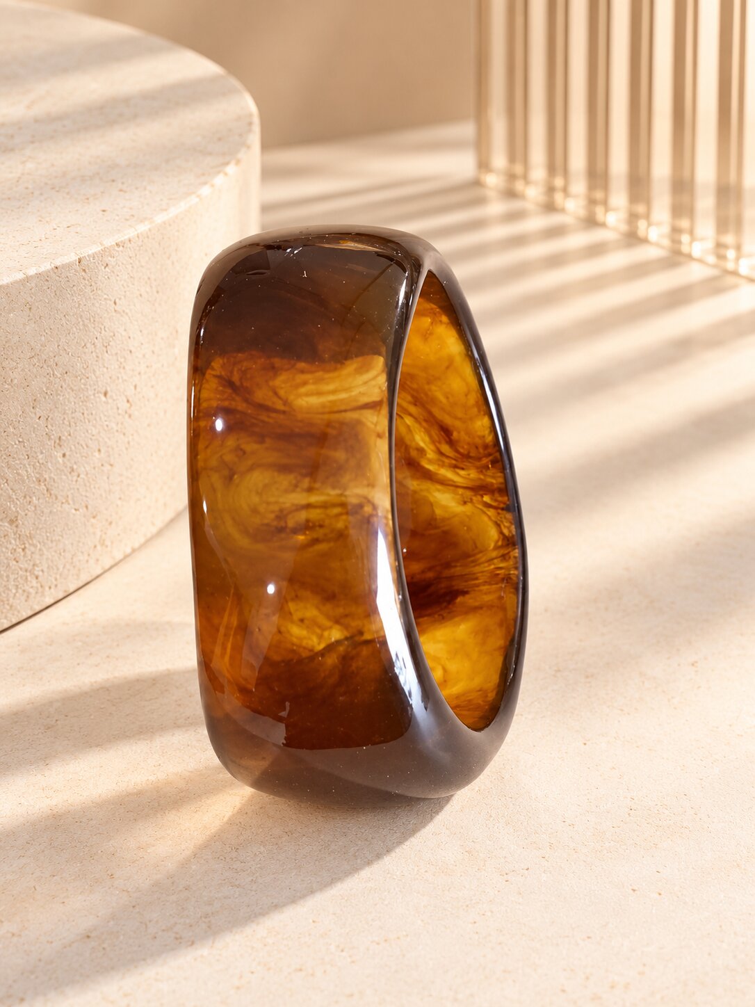 Amber Swirl Resin Bangle