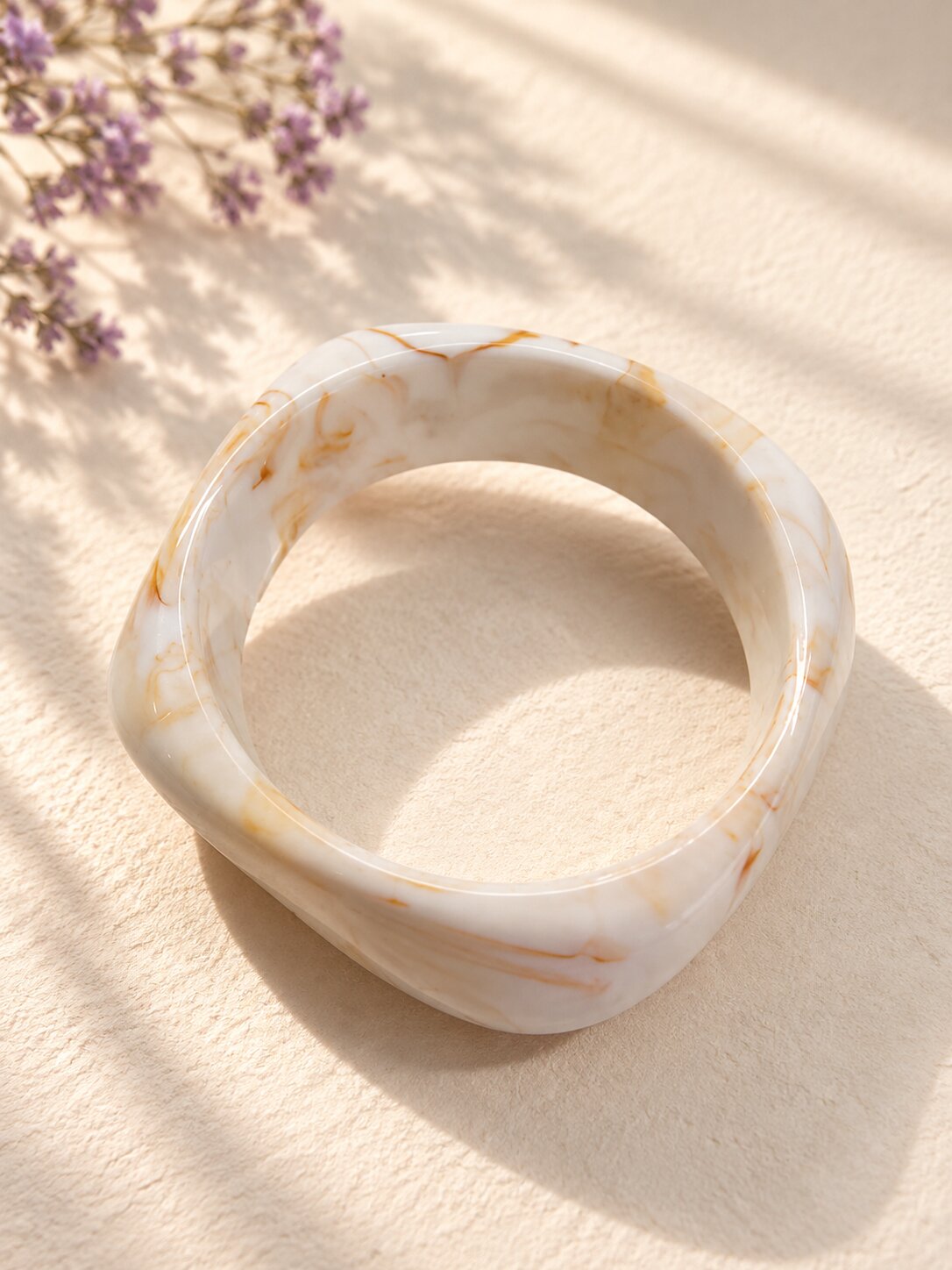 Ivory Marble Resin Bangle