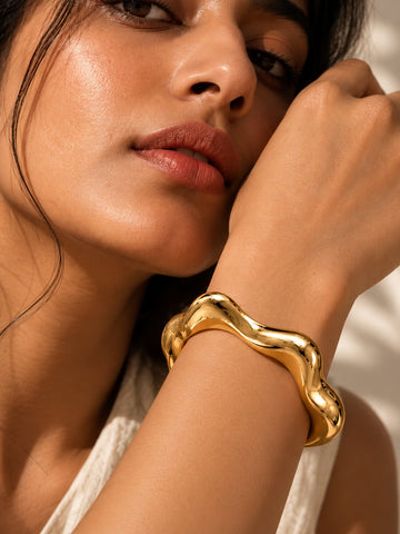 Sculpted Gold-Tone Cuff Bracelet